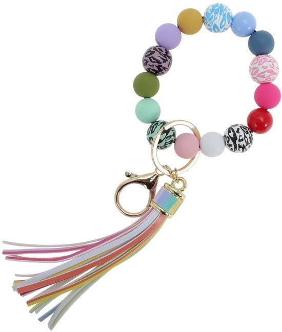 Sostituto di chiave con stile bohemien - Sostituto di chiave per polso - Sostenibile - Anelli in silicone - Mani libere - Comfortevole forma a passo - Sostituto di chiave con cinturino