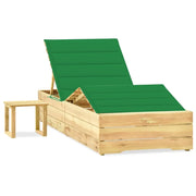 Lettino prendisole sedia a sdraio lettino prendisole letto da giardino mobili da esterno per patio con tavolo e cuscino pino impregnato 02_0012661