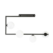 Plafoniera Minimal Nanna Acciaio Nero Oro 4 Luci E14 Ip20