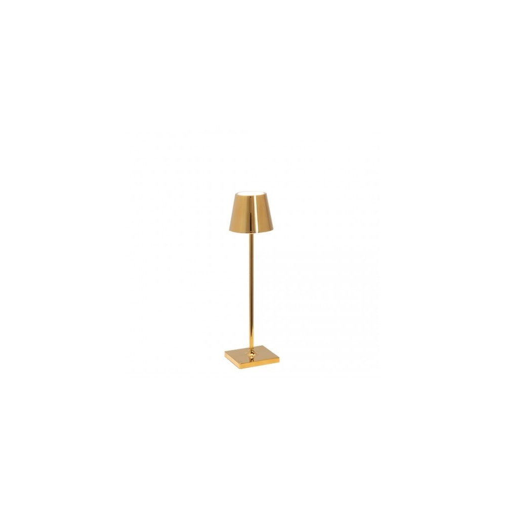 Lampada a led da tavolo Poldina Pro Micro Oro Lucido ricaricabile e dimmerabile con batteria fino a 12 ore