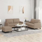Set di Divani 3 pz con Cuscini cappuccino in Similpelle 3201367