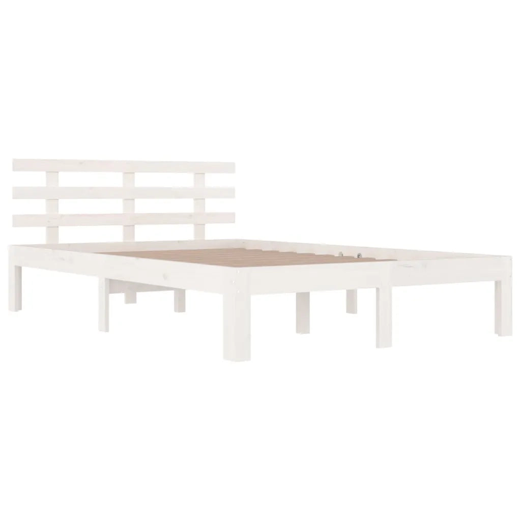 Giroletto-Struttura Letto Bianco in Legno Massello 140x190 cm 658123