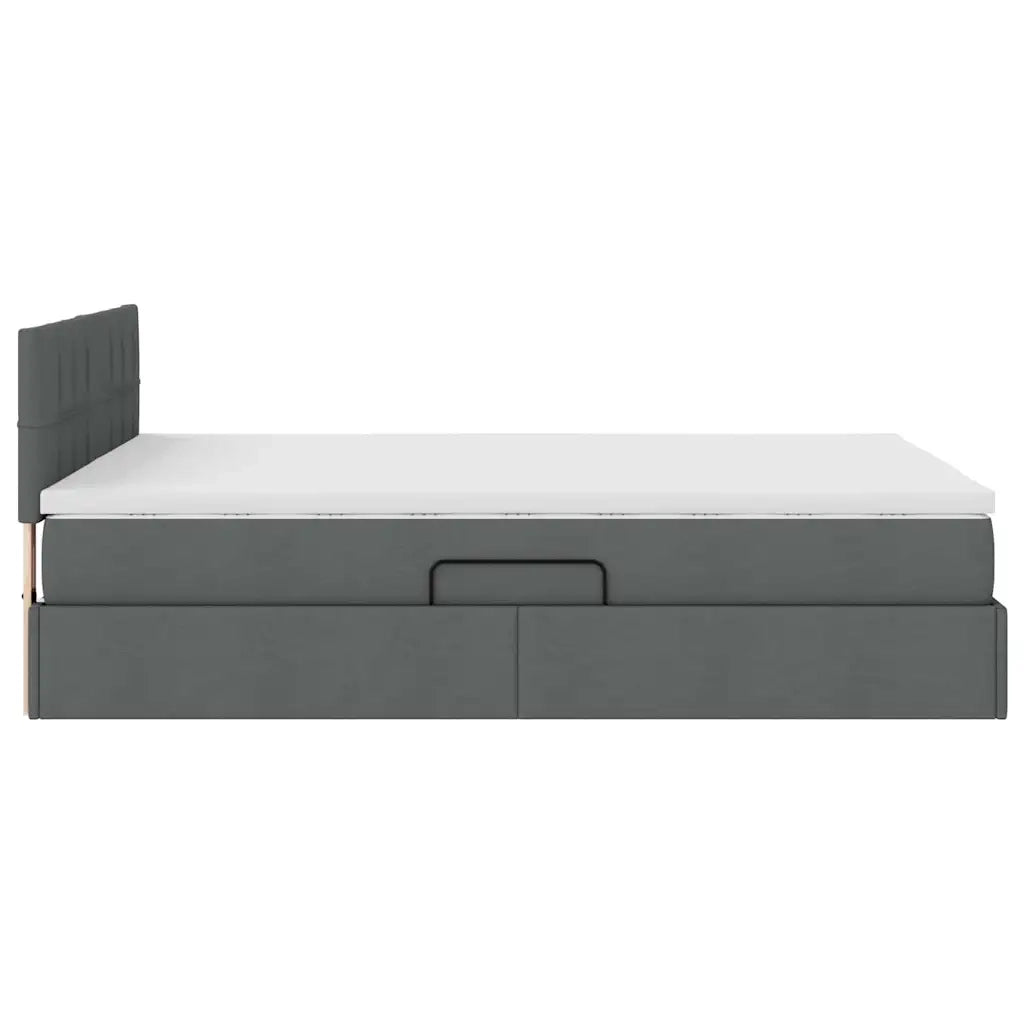 Letto con contenitore e materasso Grigio scuro 140 x 200 cm 3370513