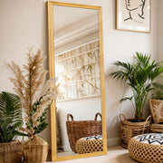 SPECCHIO INTERO 160x50 cm In legno marrone con base metallica regolabile