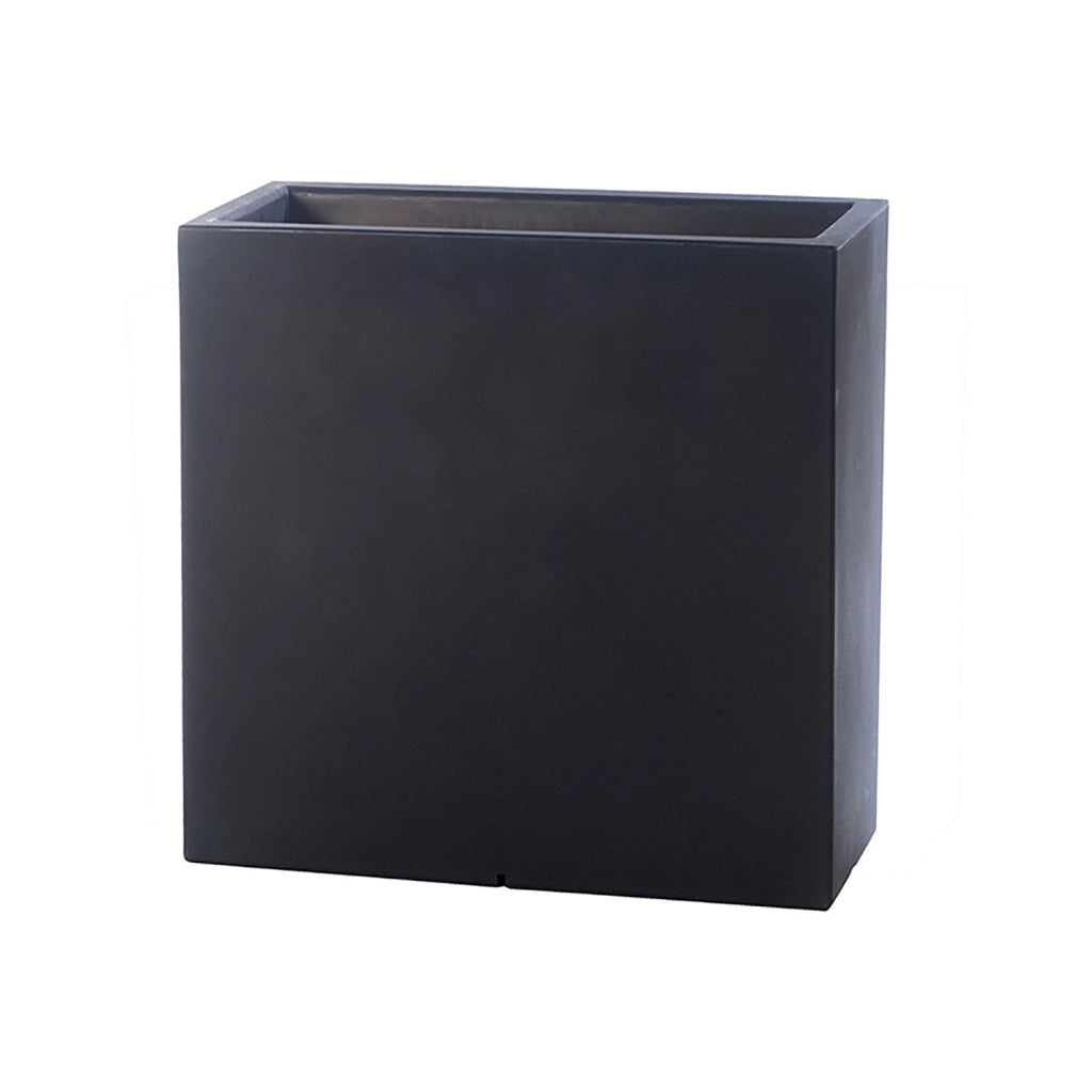 Vaso Rettangolare Indoor e Outdoor Tera Schio Tower Smoke 79x39 cm in Plastica Grigio
