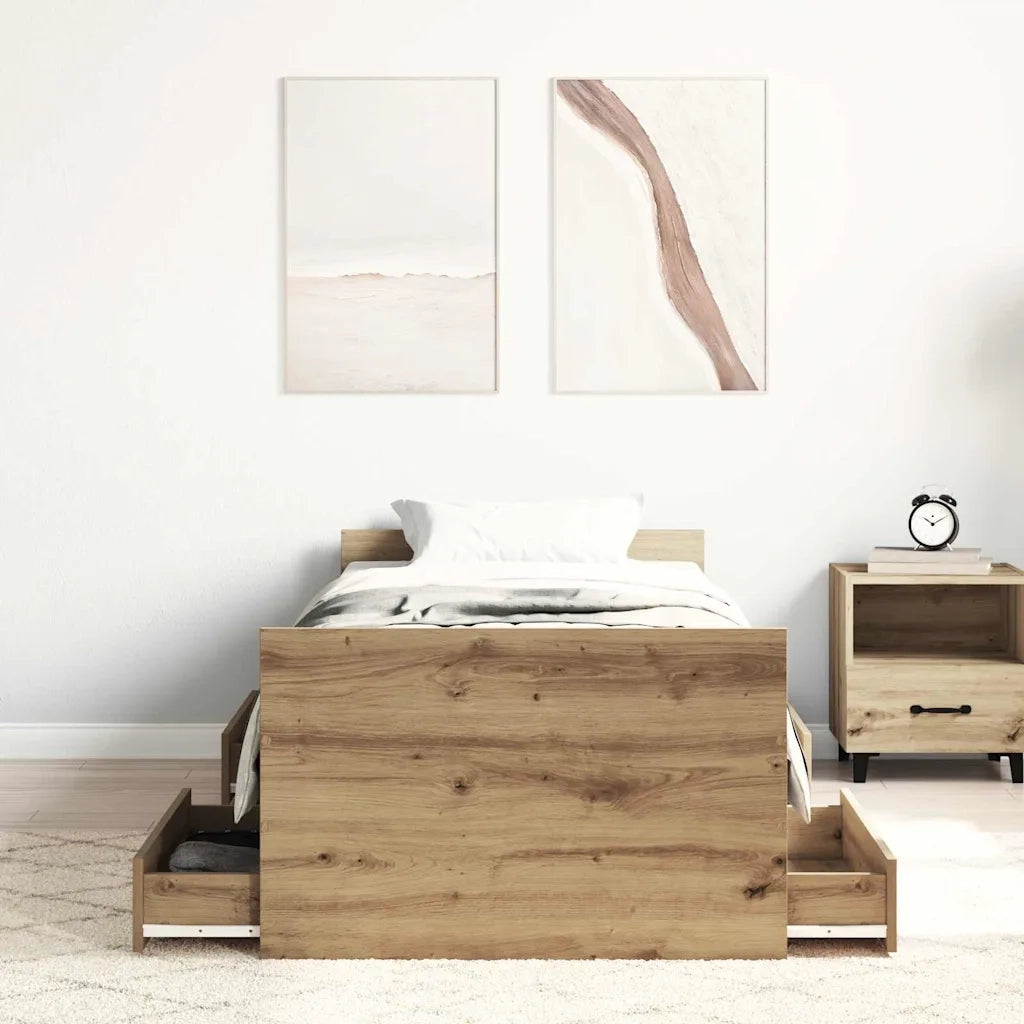 Struttura del letto-Giroletto Rovere artigianale 193 x 78 x 50 cm