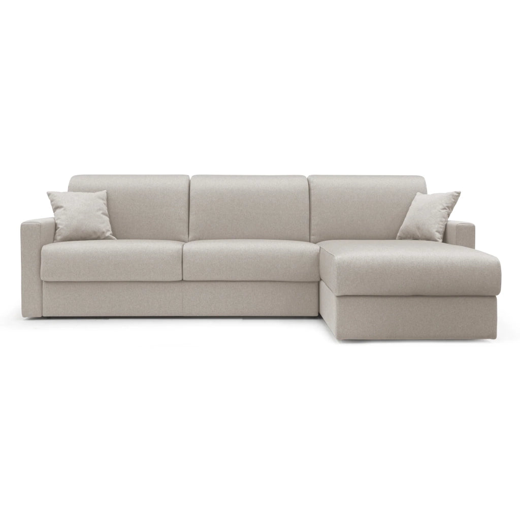Chris Divano letto angolare 5 posti in tessuto impermeabile T13 248 cm Sinistro (mat. 120x197) panna