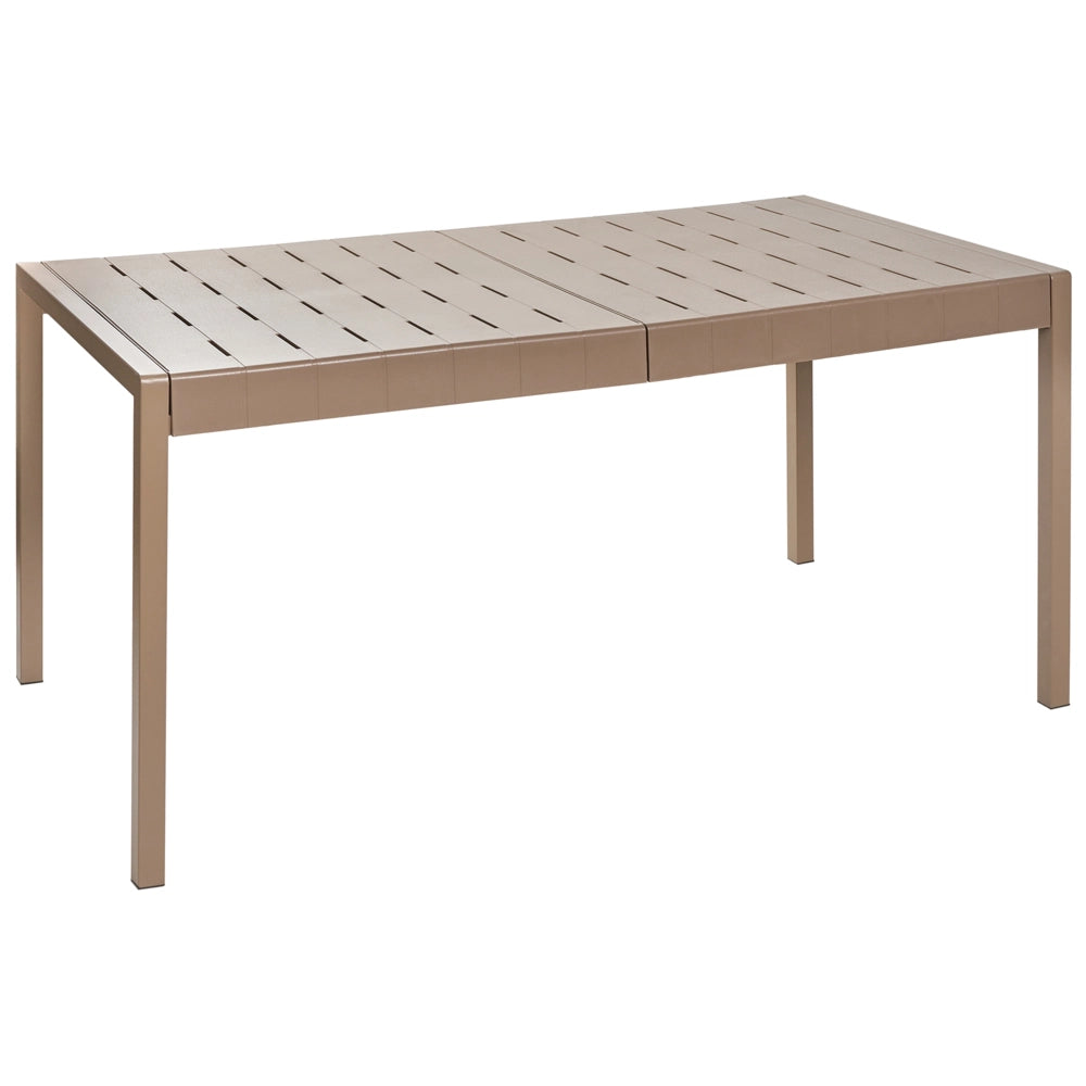 Tavolo da pranzo da giardino Telaio sintetico marrone 4-6 posti resistente alle intemperie Patio esterno