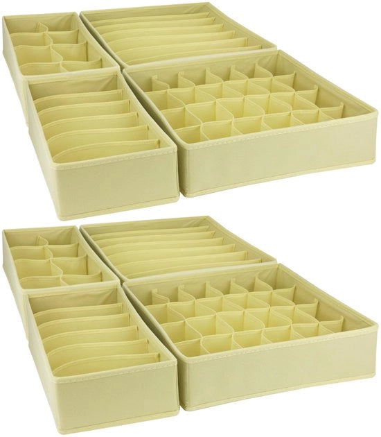 Organizzatore 8-dell'armadio in tessuto beige per contenitore di organizzazione delle ante dell'armadio contenitore pieghevole per distribuzione delle ante dell'armadio per intimo, reggiseni, calze, cravatte e articoli per la cura dei pannolli