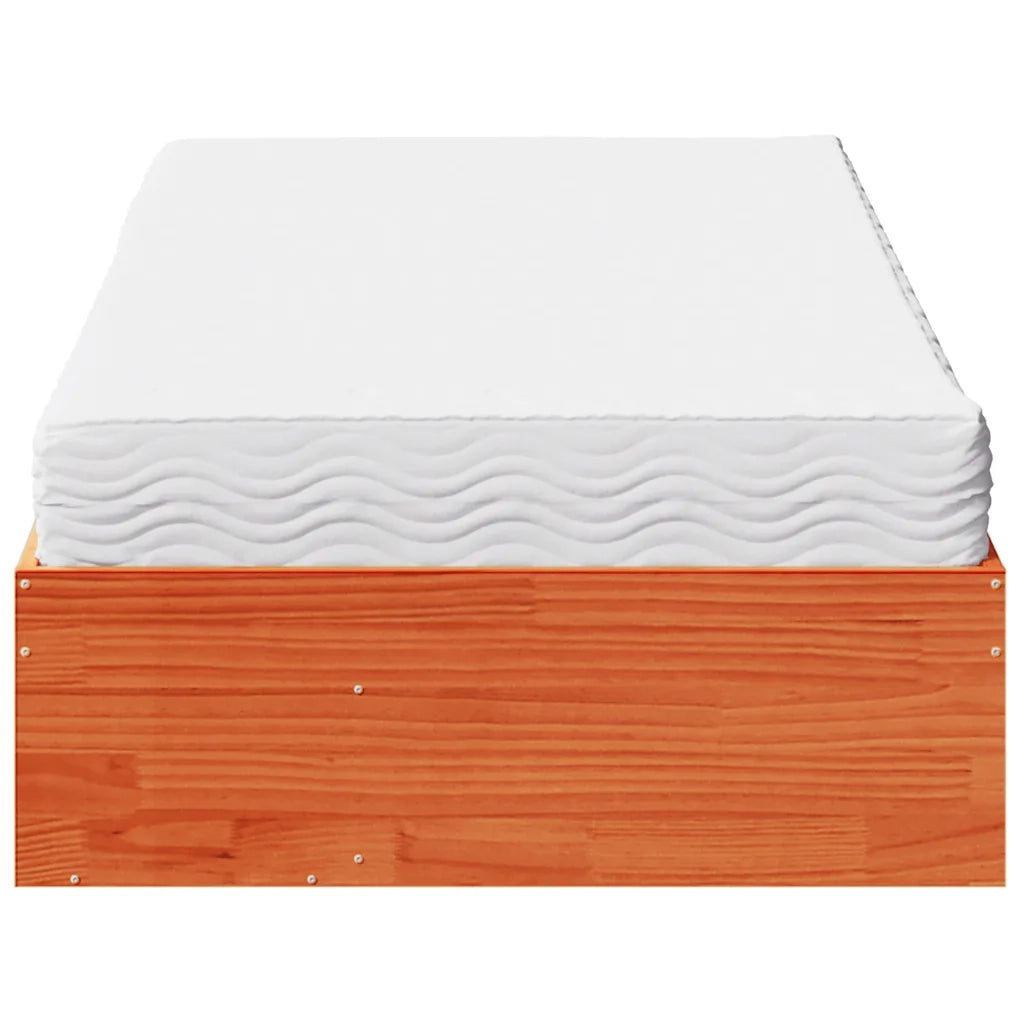 vidaXL Dormeuse con Materasso Marrone 90x190 cm Legno Massello di Pino
