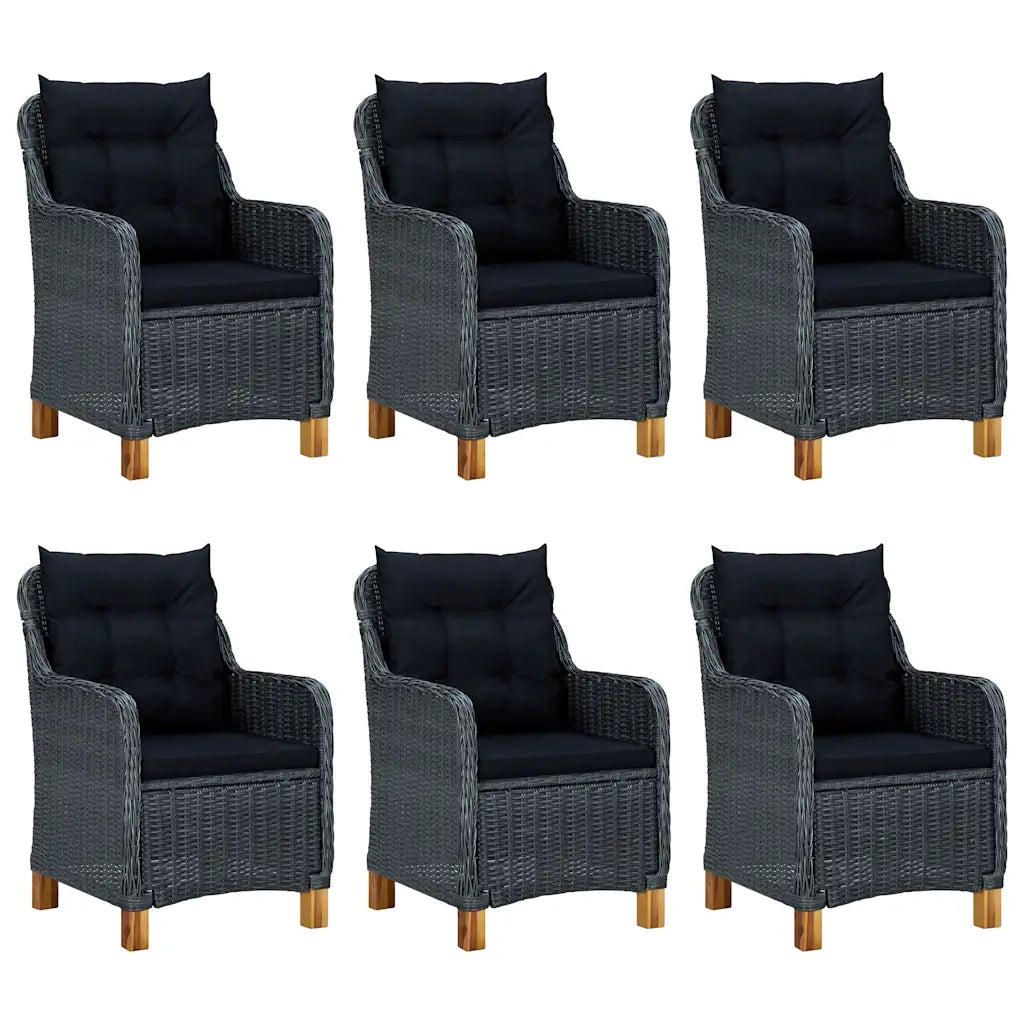 Set Mobili da Pranzo per Giardino 7 pz Grigio Scuro 3067939