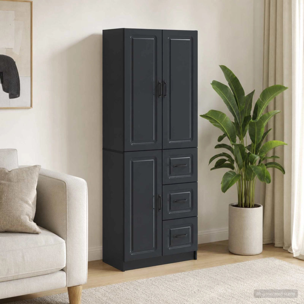 Set di armadi 2 pz Nero Legno ingegnerizzato 3416980