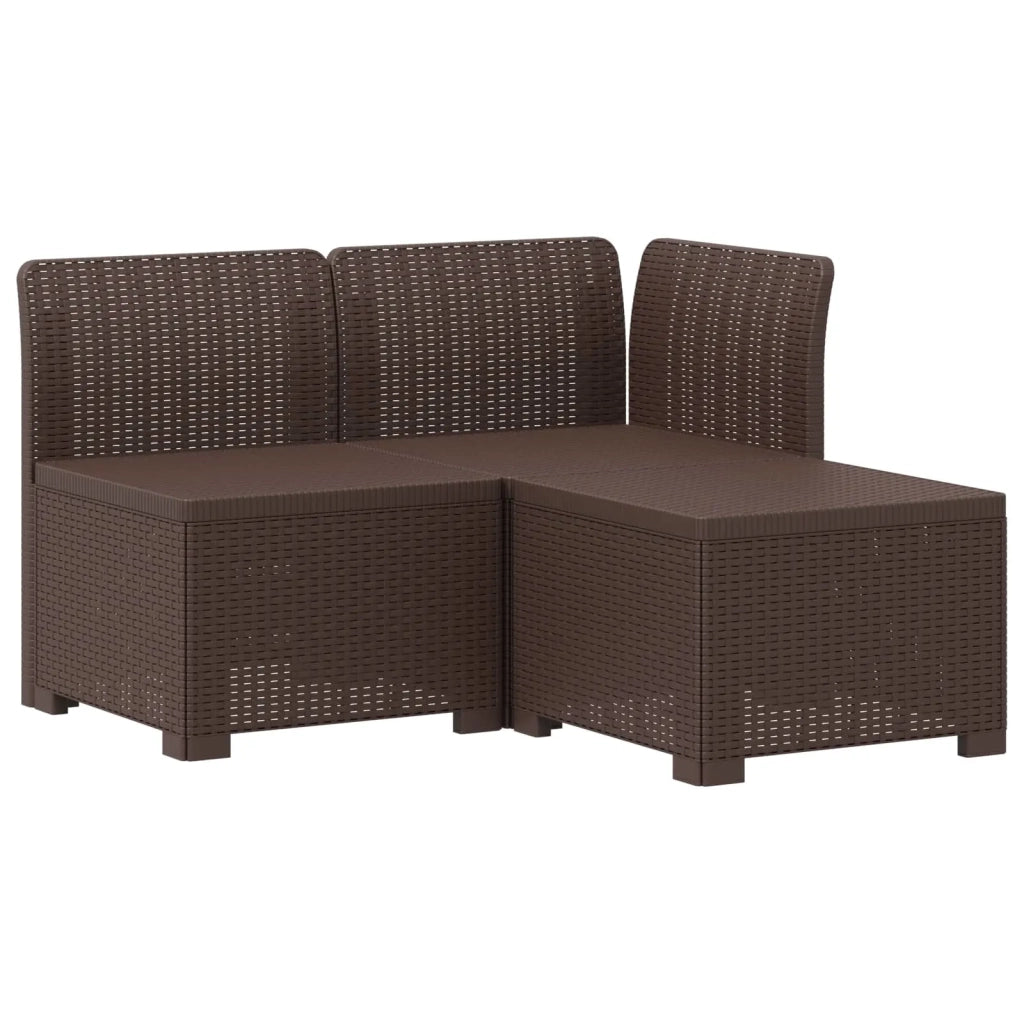 Divano da giardino 3 posti con cuscini in look rattan PP 8011908