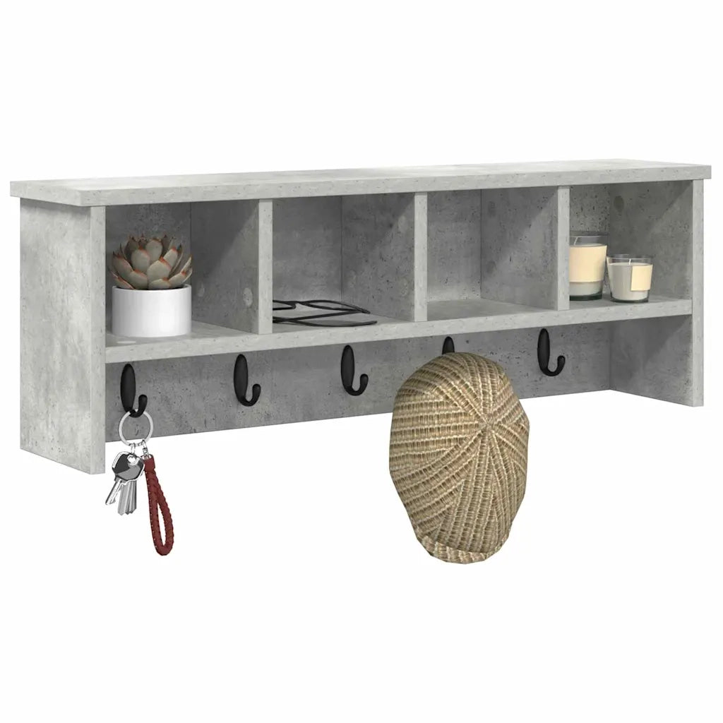 Appendiabiti a muro Grigio cemento 75 x 16 x 26 cm CFW2071886