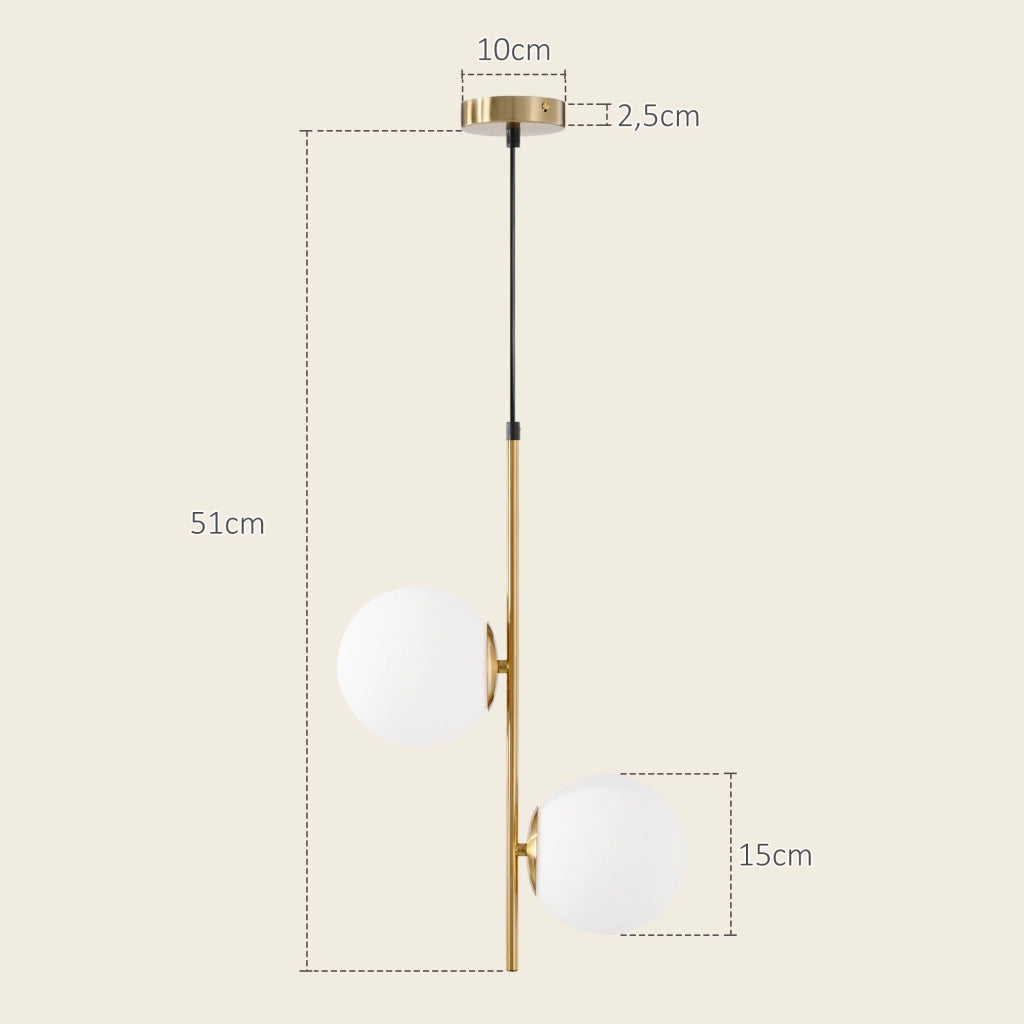Lampadario sospensione moderno ¨C Xylo ¨C doppia testa regolabile dorato