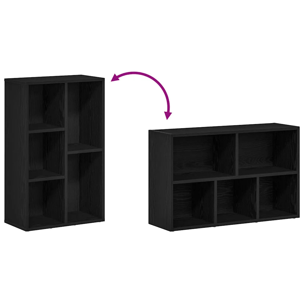 Libreria Rovere Nero 50x25x80 cm in Legno Multistrato 862398