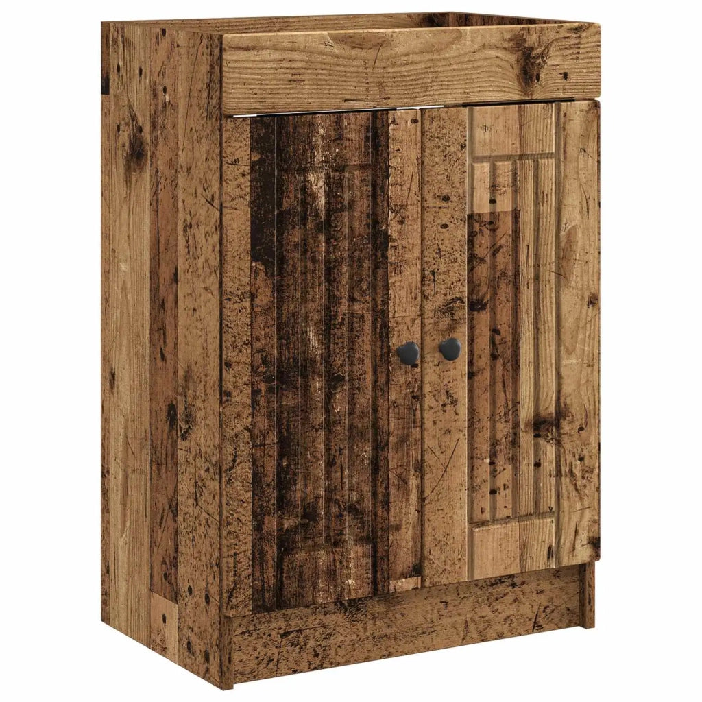 Mobiletto da bagno sotto il lavello Legno antico 890052