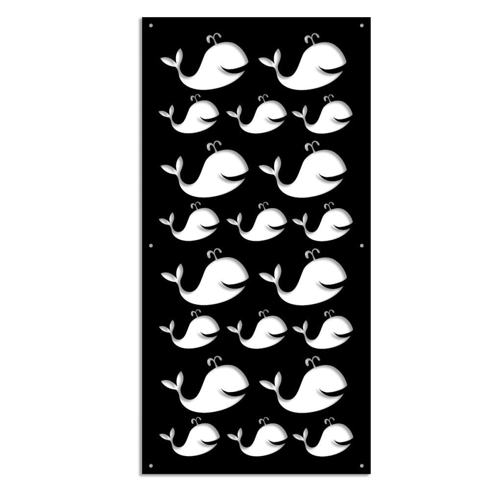 WHALE - Pannello in PVC traforato - Parasole Misura: 98x198 cm, Colore: nero