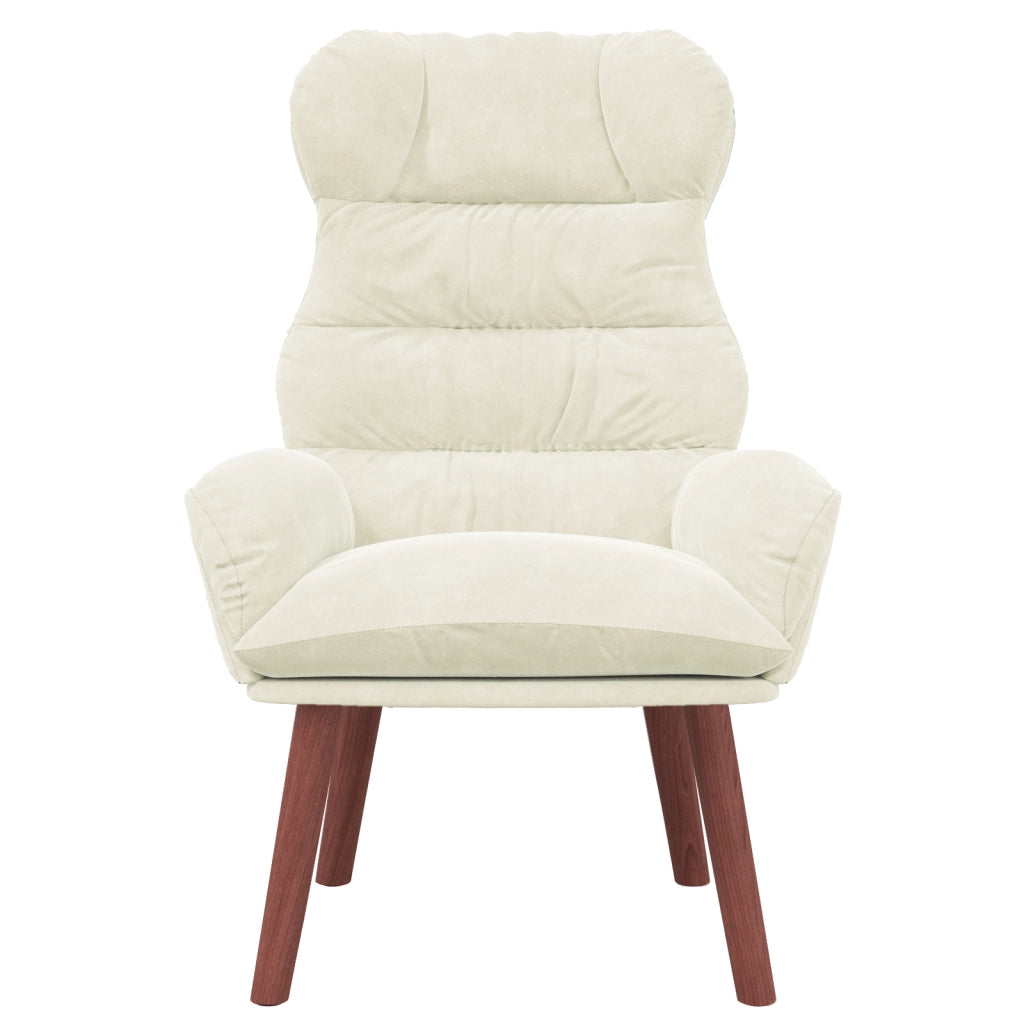 Poltrona Rilassante in Velluto Crema