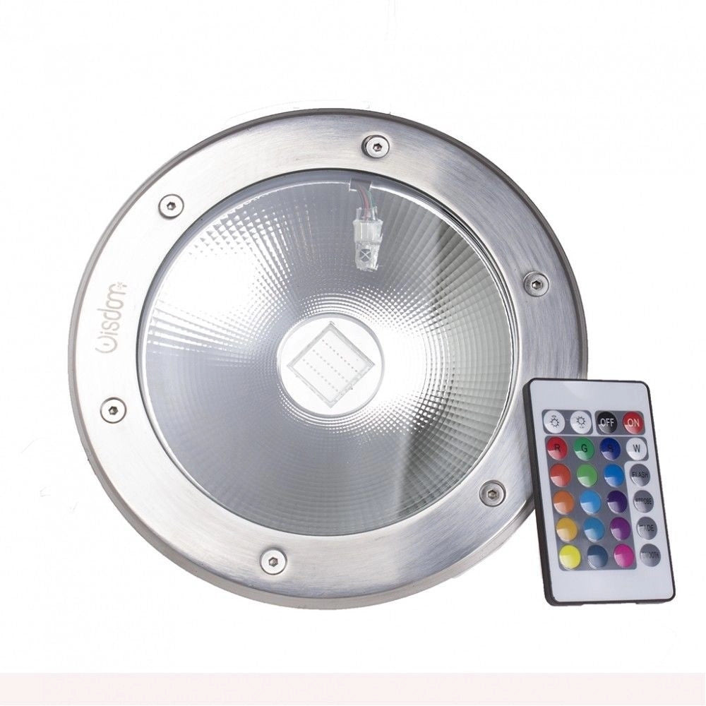Trade Shop - Segnapasso Faretto Calpestabile Led Cob Rgb 30w Ip65 2700 Lumen Con Telecomando -