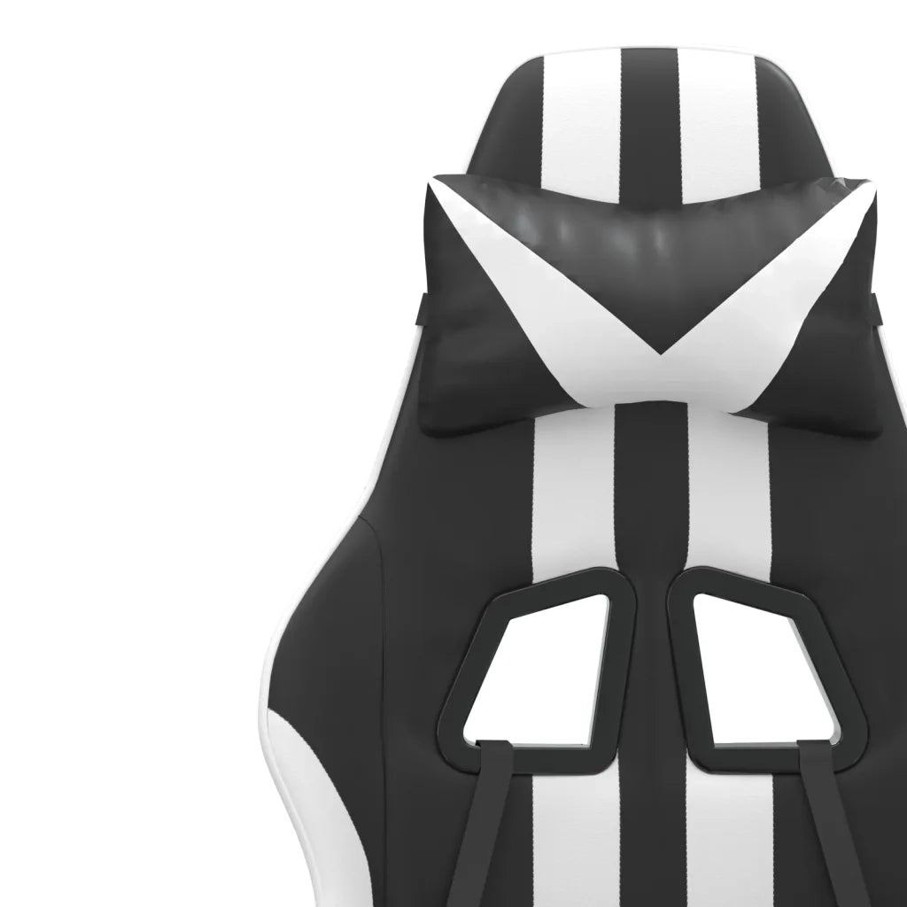 vidaXL Sedia da Gaming Girevole Nero e Bianco in Similpelle