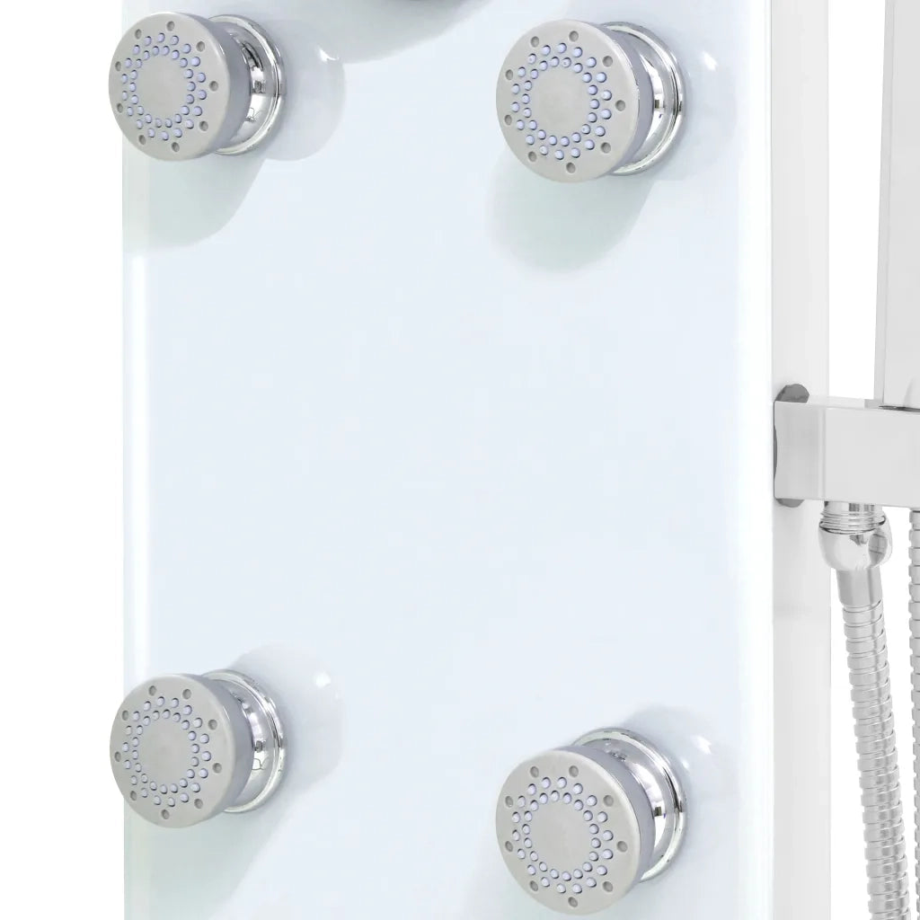 Pannello Doccia in Vetro 25x44,6x130 cm Bianco 142992