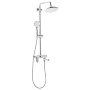 Set Doccia Miscelatore Ottone Argento con Funzione Pioggia Finitura Lucida Glamour Modern