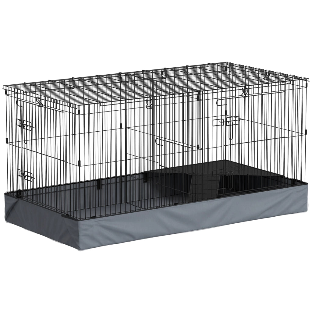 Gabbia per Animali Domestici 2 in 1 ¨C zephmum ¨C Nero 121x61x61 cm