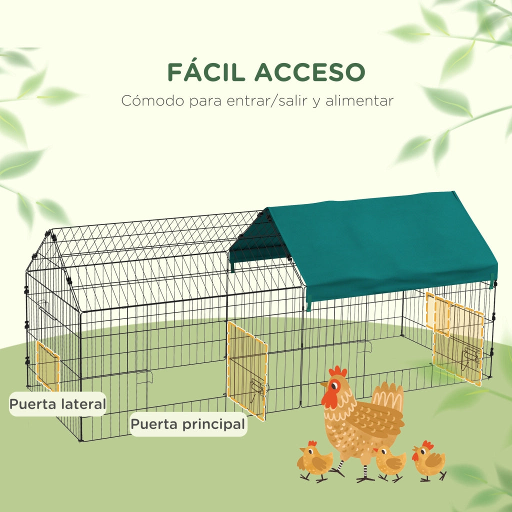 Gabbia per Animali Domestici ¨C zephmum ¨C Verde Acciaio 185x75x75 cm