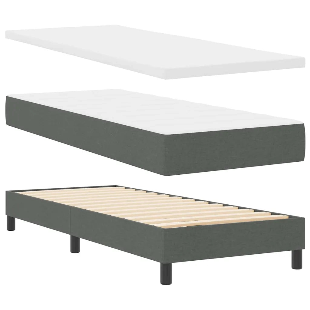 Letto a molle con testiera Grigio scuro 80 x 200 cm Tessuto 3338721