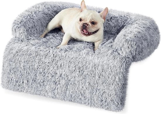 Letto per cani in piuma - coperta per cani - cuscino per cani piccoli e medi - 80 x 75 x 16 cm - grigio ombré