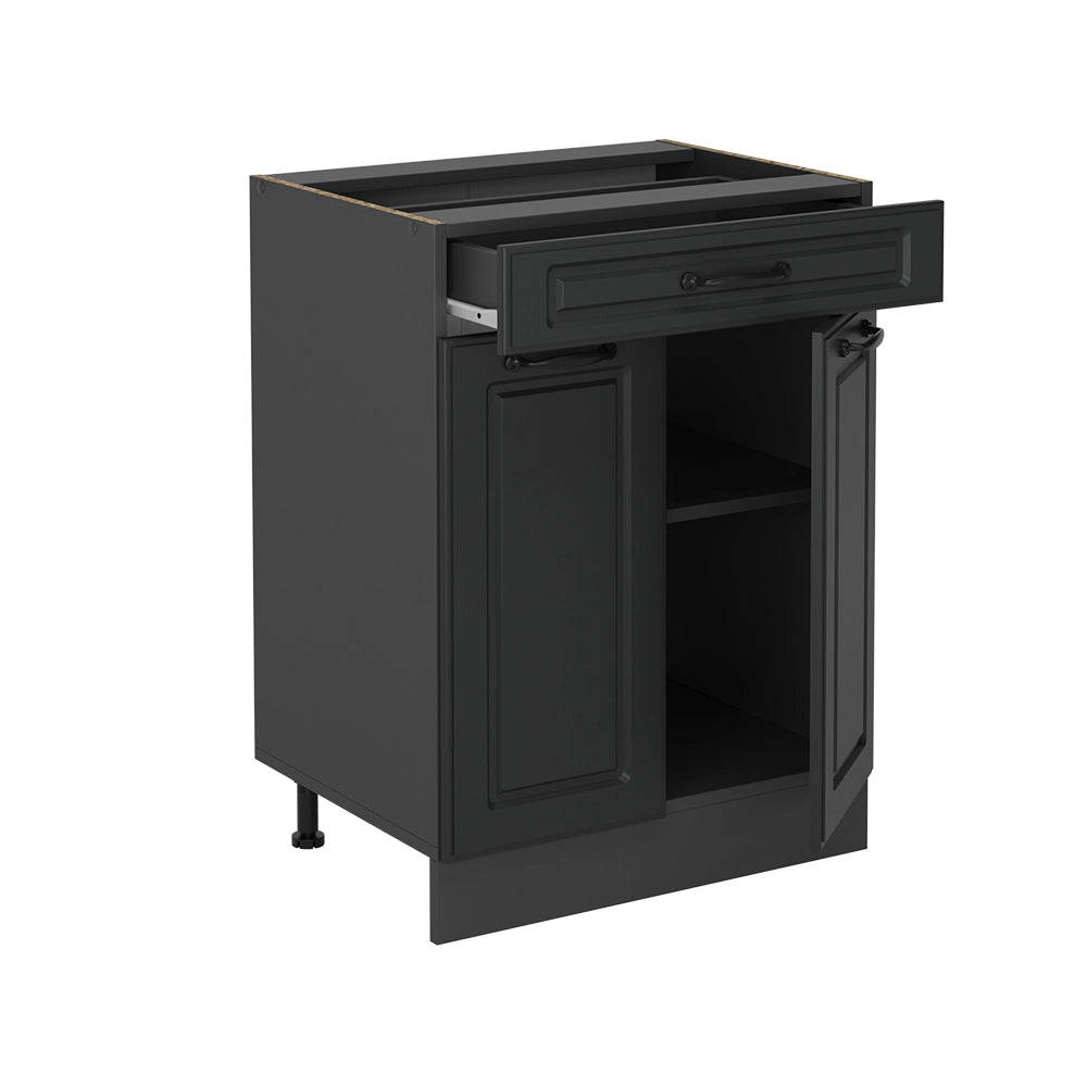 Vicco Mobiletto base per cucina Antracite casa di campagna 60 cm , PL Rovere