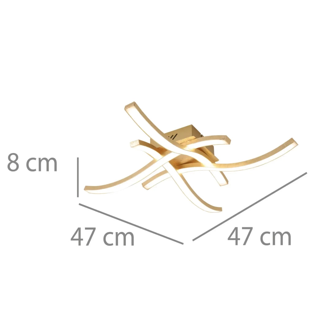 LÚZETE - PLAFONIERA LED 26W 4000K FOGLIA ORO EVANDER