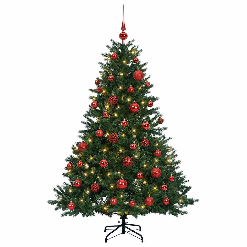Albero di Natale artificiale con palline 150 cm 150 LED 3465848