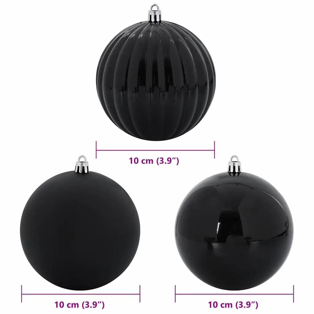 Set di Palle di Natale 15 pz-Decorazioni natalizie Nero Plastica