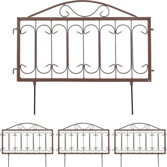 Perchetti 4 pezzi da 46 x 57 cm - per piantare nel terreno - design antico - marrone