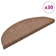 Tappetini per scale 30 pz 56x17x3 cm Marrone Semicircolari 3365744