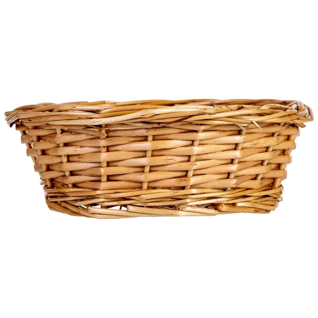 Cesto rotondo in vimini marrone 21x21x7h cm