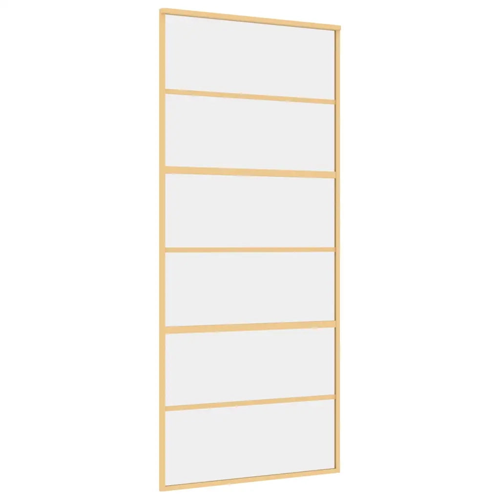 Porta Scorrevole Dorata 90x205 Vetro Trasparente ESG Alluminio 155161