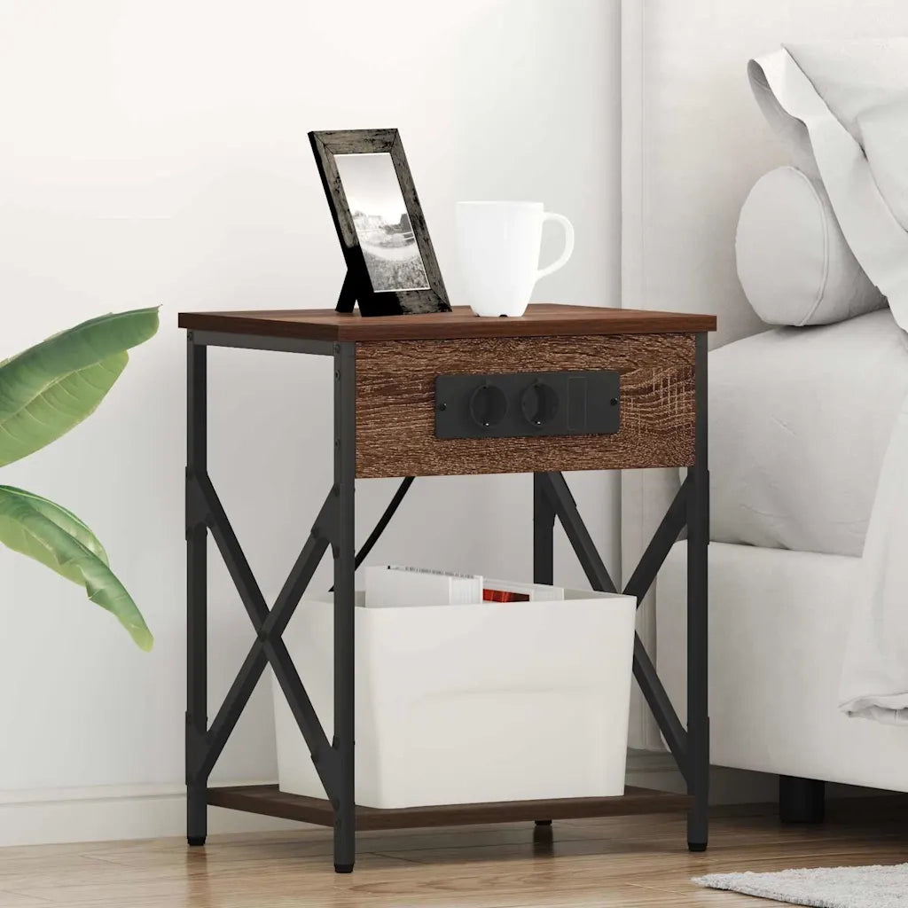 vidaXL Armadio da Notte 2 pcs Rovere marrone 41 x 31 x 51 cm