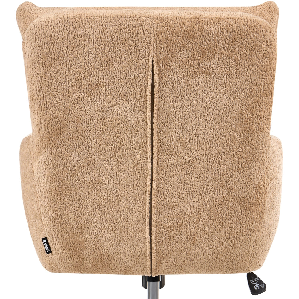 Sedia da ufficio in tessuto Boucle Struttura in metallo Funzione girevole Inclinazione Altezza regolabile Mobili da ufficio Beige