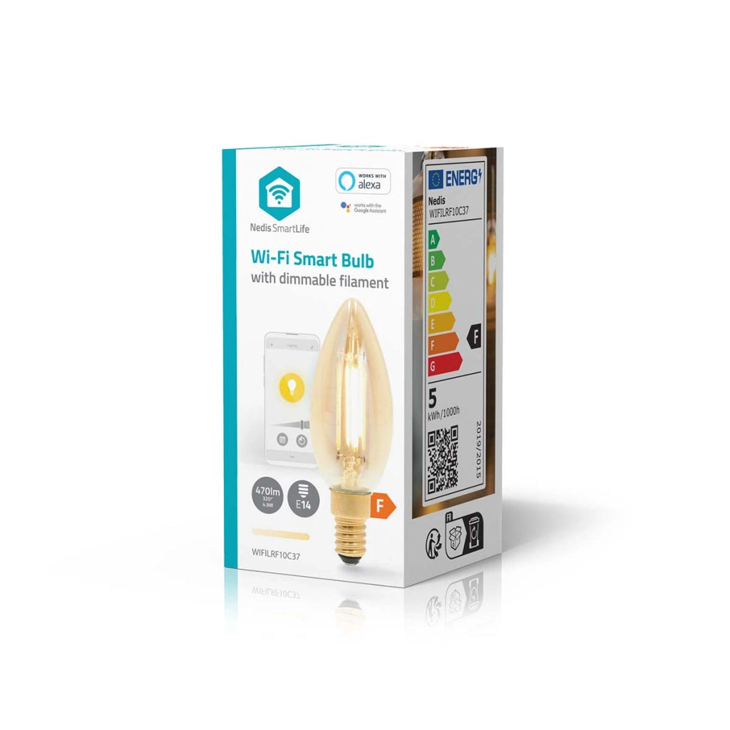 Lampadina connessa Wi-Fi LED 5W 470lm E14 SmartLife a forma di candela Bianco Nedis