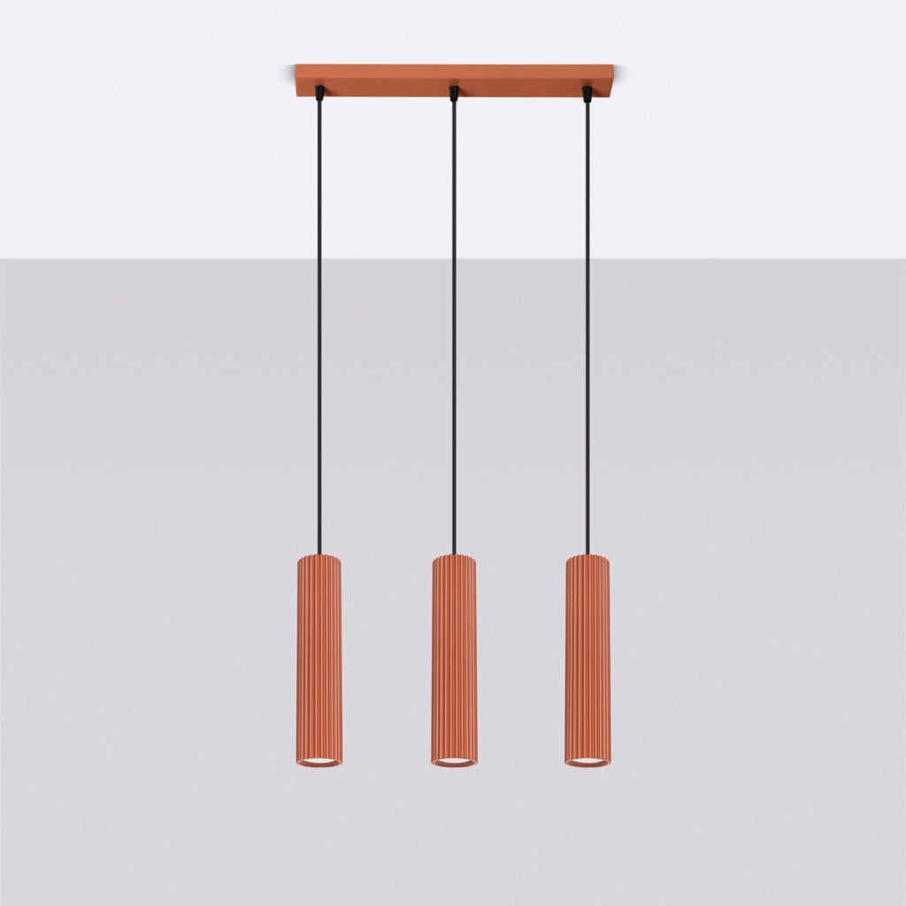 Lampada a sospensione GRAVIO 3xGU10 ocra rossa/nera