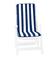 Cuscino Copri Sedia Universale Morbido A Righe Tessuto Cotone Esterno Giardino Blu