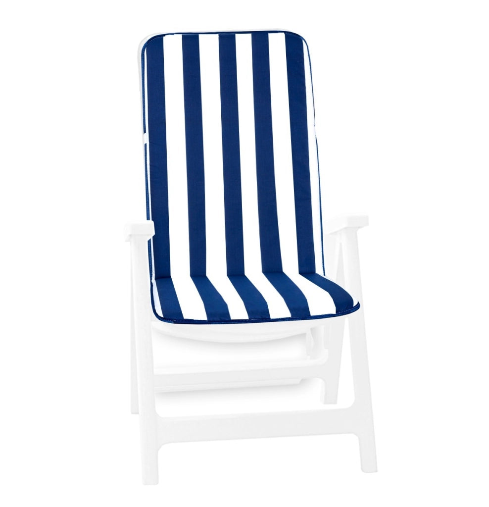 Cuscino Copri Sedia Universale Morbido A Righe Tessuto Cotone Esterno Giardino Blu