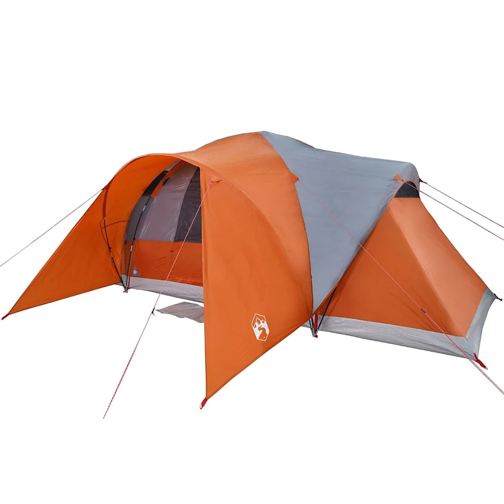 Tenda da Campeggio a Cupola 6 Persone-Tenda per Escursionismo Grigio e Arancione 865222