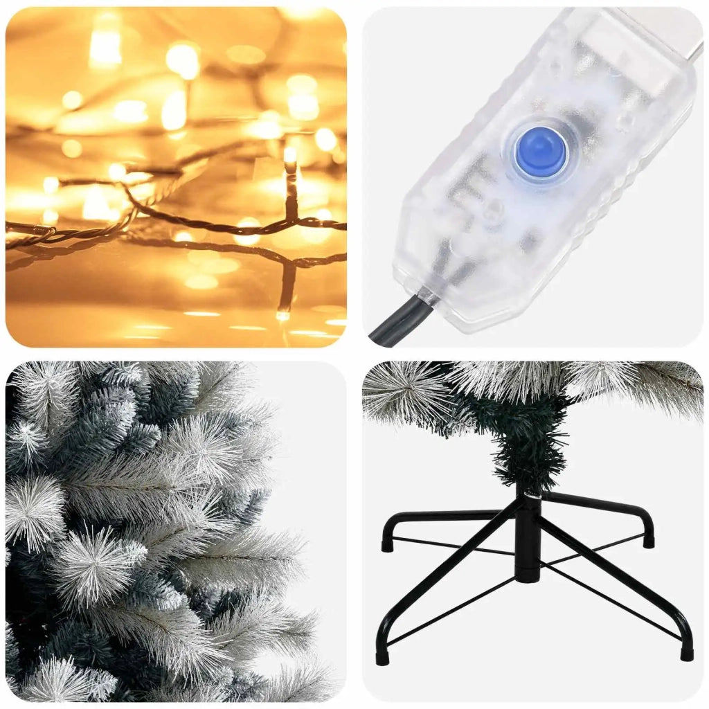 Albero di Natale Artificiale con Rami Pieghevoli 180 cm 300 LED 3466350