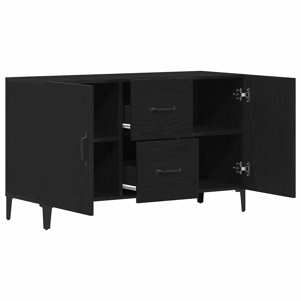 Credenza Rovere Nero 100 x 36 x 60 cm Legno multistrato 862762