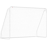 Porta da Calcio per Giardino 301x120x200 cm con 6 Picchetti a U in PE e Metallo Epossidico Bianco