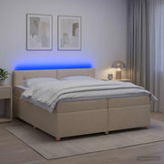 Letto box spring con materasso Crema 200 x 200 cm Tessuto 3452504
